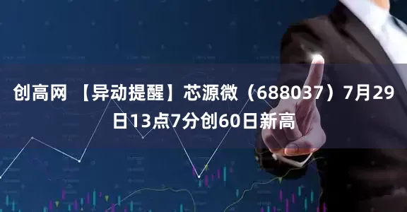 创高网 【异动提醒】芯源微（688037）7月29日13点7分创60日新高